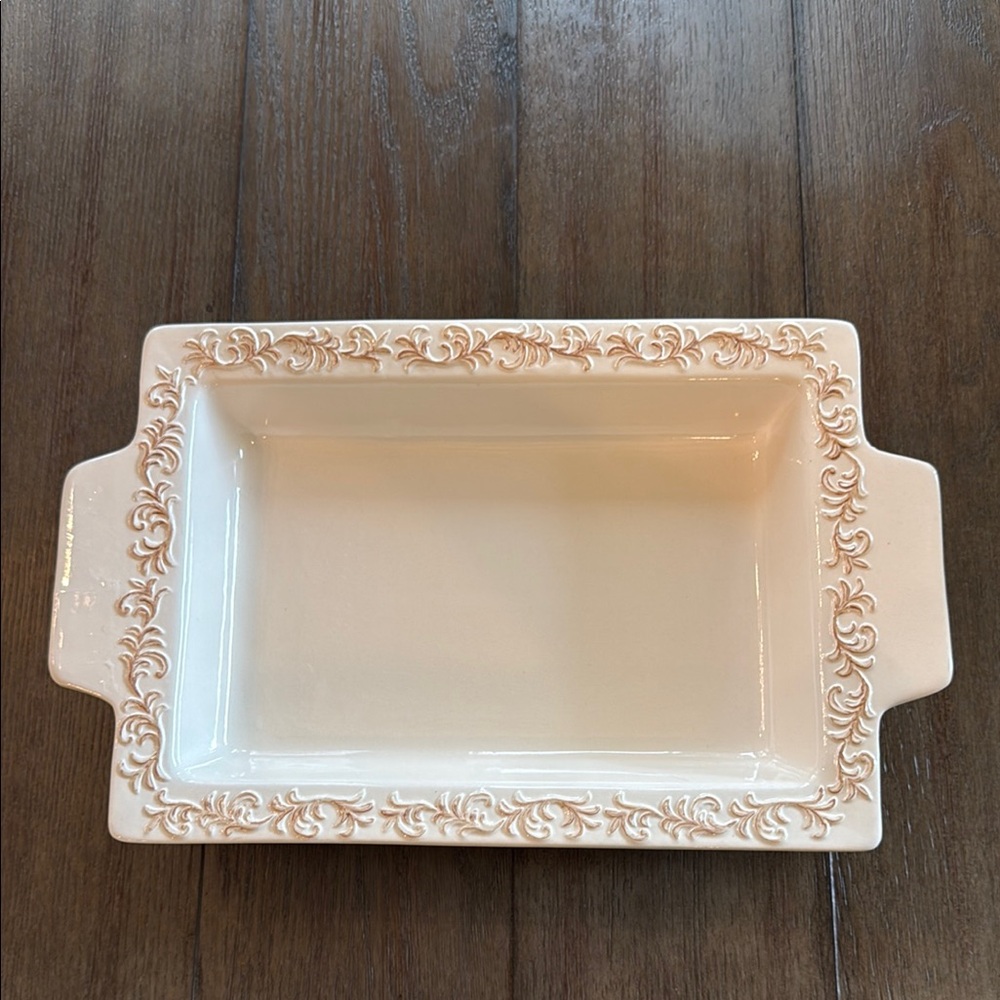 Home Essentials Cream Rectangular Serving Dish